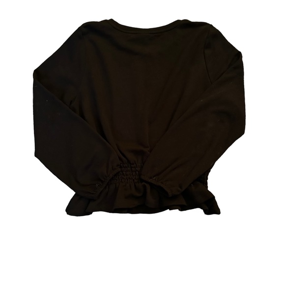 Who What Wear long sleeve peplum top with cinching waist black plus size - Picture 3 of 6
